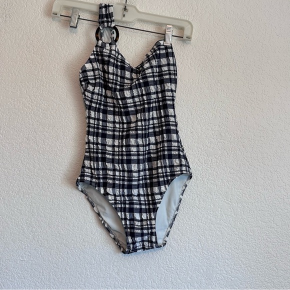 NWT SOLID & STRIPE Juliana One Piece Madras One Piece Blue XS - Picture 11 of 13